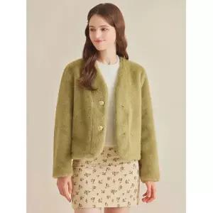 블루레이스 투버튼 V넥 소프트 퍼자켓_B5W1JK1031