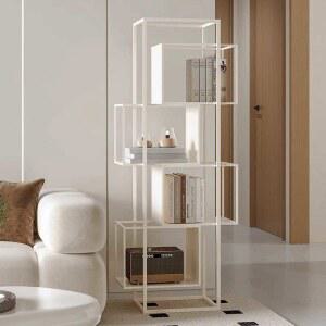 디자인책장 코너책장 인테리어 책장 2단 1 거실서재 미색