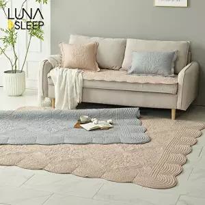 [루나앤슬립][점보특대형]목화솜 자수퀼팅 통워싱 카페트 1+1 세트(+멀티매트)
