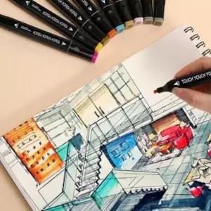 디자인 미술 마카세트 드로잉펜 마카펜 120색