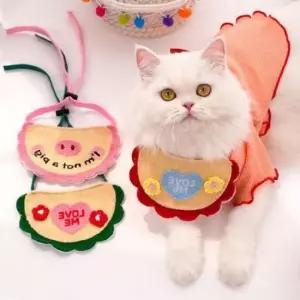 [반려] 스카프 고양이 귀여운 턱받이 스카프 애견 니트 펫용품 애견턱받이