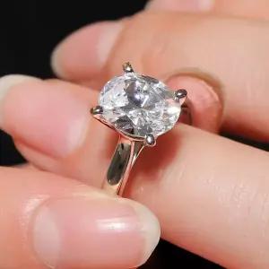 [샤밍주얼리]2캐럿 오벌 컷 다이아 반지 IGI 4프롱 솔리테어 명품 프러포즈 결혼 기념일 여자 선물