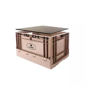 라그렌 캠핑 폴딩박스+우드상판 SET 52L 헤이즐넛코코아