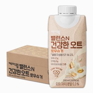 [공식] 케어웰 밸런스N 건강한 오트 로우슈거 200ml 18팩 균형영양식 환자영양식 아침식사대용 식사대용음료 저당간식
