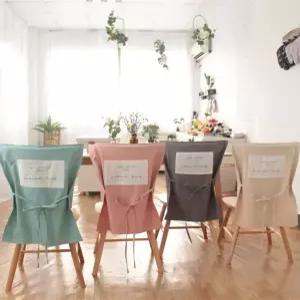 식탁의자 의자 등받이 커버 덮개 식탁 린넨 등커버 천갈이 셀프 리폼 주방 데코 패브릭 카페 책상 사무용 커피 가게 식당 원목