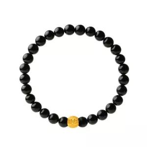 [한국금다이아몬드] 순금 팔찌 24K 여자 남자 금팔찌 오닉스 부엉이 0.85g