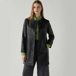 헤스티지 여성 라운드넥 양가죽 코트