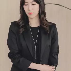 바이데이지 01Bn0369 큐빅 체인 길이조절 Y자 롱목걸이