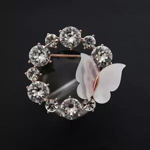 바이데이지 1Bh0211 자개나비 스와로브스키 브로치