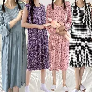 플라워원피스/긴팔원피스/꽃무늬/가을/간절기/나시/민소매/꽃나염/캉캉/주름/프릴/무지/민무늬/냉감/수면잠옷/맥시/박시/빅사이즈/파자마/오버핏/루즈핏/촌캉스