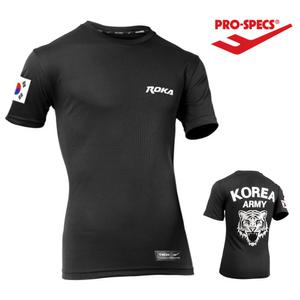 프로스펙스 호랑이 메쉬 ROKA KOREA ARMY 로카 검정 반팔 티셔츠