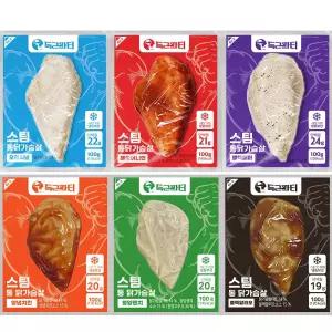 득근파티 통 닭가슴살 6종 혼합 100g 54개