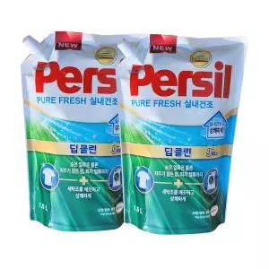 퍼실 딥클린 엑스퍼트 실내건조 1.5L 리필 2개 일반드럼겸용 액체세탁세제