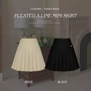 핫핑 [승마살커버] 블러니 플리츠 A라인 미니스커트(속바지내장)