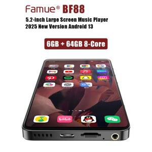 MP4 Famue 플레이어 휴대용 MP3 음악 WiFi Android 13 2인치 6GB 64GB Bluetooth Google Play가 포함된 스마트 미디어 Spotify