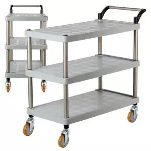 플라스틱 PP 3단 특대 와인바퀴 주방 식당 이동식카트 서빙카 써빙카트 써빙카 주방카트