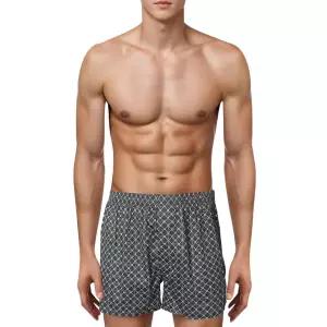 [롯데백화점]엘르이너웨어 차콜 로고 사선 체크 트렁크 EEMTK776CH