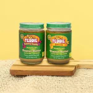 테디 땅콩버터 슈퍼청키 스무스 454g x 2통 100% 미국산 땅콩 비건 무설탕 무첨가 