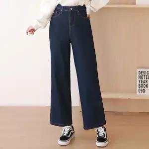 [올리비에스클로젯] [55-77]심플 와이드 기모본딩 데님 팬츠_O2511DP039D