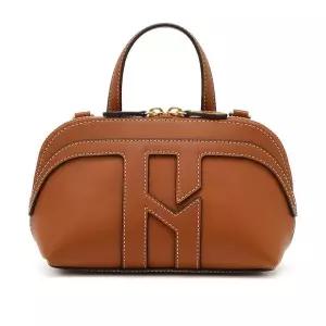 [헤지스](대구신세계)[H20] 브라운 H패치 소가죽 미니토트 크로스백 HIWA6E570W2