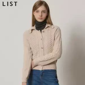 LIST)] 케이블 울 스캘럽 칼라 가디건 택가격 178000원)