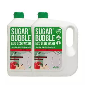 슈가버블 친환경 주방세제 애플 4L 리필 x 2개