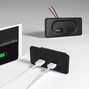 DIY 매립형 4.2A 듀얼 USB 충전 포트 ABS USB충전소켓 매립형 매립형원형소켓 원형소켓