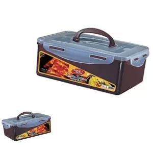 제이커 1P 손잡이 반찬통 밀폐용기 직사각 플라스틱 코코아 6L 대용량 대형김치통