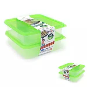 파인테라 냉장고 플라스틱반찬통 김치통 1+1 밀폐용기 쿨라라 사각 1200ml