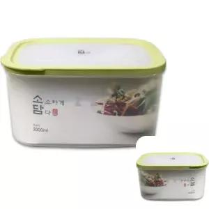 파인테라 냉장고 보관통 밀폐용기 7호 스텐반찬통 김치통 3000ml 소담