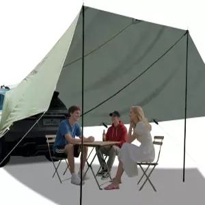 SUV용 방수 자동차 차양 3개의 폴이 있는 UV 저항 트럭 캐노피 대부분의 SUV 밴(그린)에 적합한 대형