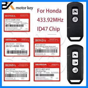 혼다 모터 스쿠터용 ID47Chip 433MHz 오토바이 리모컨 키 K0W K0R K77 K96 K97 K35 SH125 150 300 PCX150 A