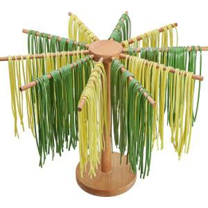 너도밤나무 파스타 건조대, 10암 대용량, 탈부착 가능한 신선한 스파게티 면 나무 걸이, 더 넓은 건조 공간으로 파스타를 더 빠르게 건조할 수 있어 달라붙는 것을 방지합니다