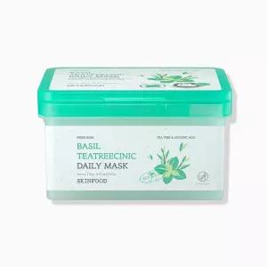 [스킨푸드/약초방레몬그라스 패드 2매입 각 3장 ] 바질 티트리 쿨링 진정 데일리 마스크/1일1팩 30매 270g