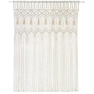 음코노 마크라메 커튼 대형 보호 직조 벽걸이 창문 수제 보헤미안 장식 출입구 옷장 결혼식 배경 아치 침실 거실 아파트, 폭 42인치 x 62.9인치 길이