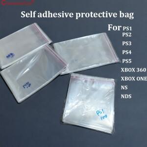 [호환품]100PCS PS1 PS2 PS3 PS4 PS5 Xbox360 One NS WII 게임 상자 용 자체 접착 보호 가방 방진 방습