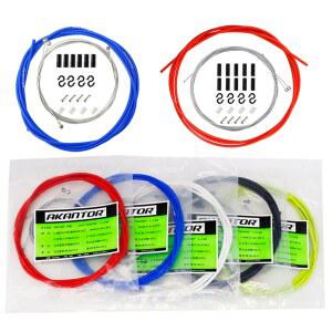 AKA 자전거 브레이크 브레이크 변속기 케이블 시프트 하우징 호스 세트 와이어 튜브 기어 시프트 MTB 도로 키트 그룹 라인