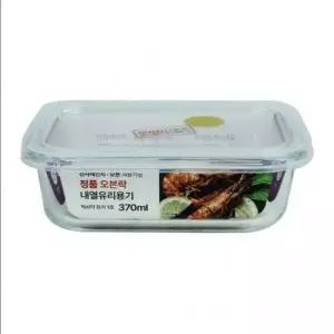 오븐락 내열유리 원터치 찬기 직사각 1호 370ml