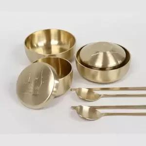 방짜유기 JC70CQ13 밥공기 대접 놋그릇 유기그릇 식기 2인세트