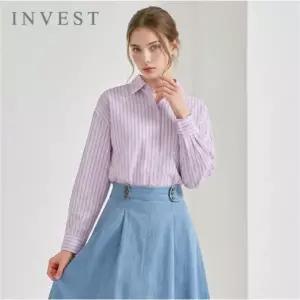 [인베스트] 내추럴 스트라이프 블라우스_IN6S1BL5041