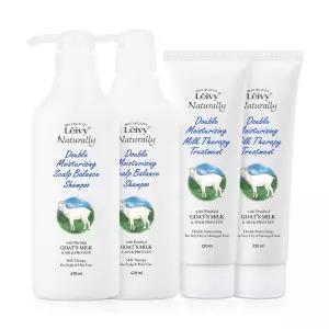 레이비 산양유 두피밸런싱 샴푸 470ml 2개 + 밀크테라피 트리트먼트 220ml 2개 두