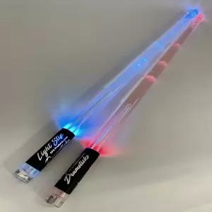 USB 충전식 LED 드럼스틱 - 비트마다 색상 변경 15가지 8시간 재생 시간 매우 밝은 발광 거의 깨지지 않음