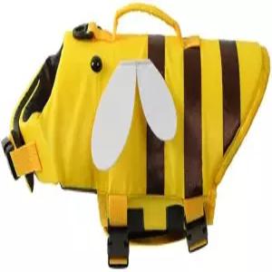 구조 손잡이가 있는 AZA 강아지 구명조끼 귀여운 꿀벌 의상 소녀용 조절 가능한 고부력 수영복 소형 중형