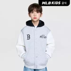 [MLB키즈 공식]26SS 스트릿 바시티 피케 후드 점퍼 BOS (L.Melange Grey) 7AJPB0361-43MGL