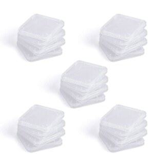 SD 카드 홀더, WOVTE 플라스틱 MMC SDHC PRO 듀오 메모리 케이스 홀더 주얼리 투명 화이트 팩 20개