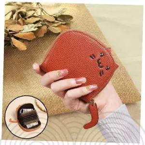 고양이 꼬리 동전 지갑 교통카드 카드 수납 동물 캐릭터 미니 지갑