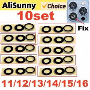 아이폰 호환 16 15 플러스 14 13 프로 맥스 12 11 후면 카메라 유리 렌즈 스티커 10세트 커버 홀더 부품