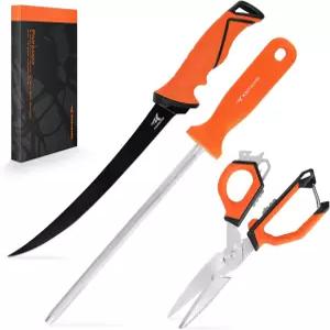 캐스트킹 패러독스 낚시 도구 완전한 물고기 청소 및 준비 세트 9인치 필렛 나이프 다목적 미끼 가위