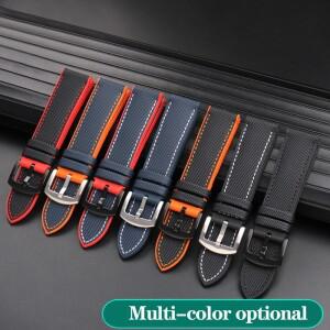 IWC 파일럿 마크 18 포르투갈어 튜더 브라이틀링 나일론 고무 바닥 시계 스트랩 밴드 19mm 20mm