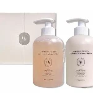 헤브블루 살몬 프루티 센텔라 바디워시+바디크림 기프트세트 (300g+300g)(AD)